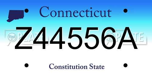 Z44556A Connecticut License Plate