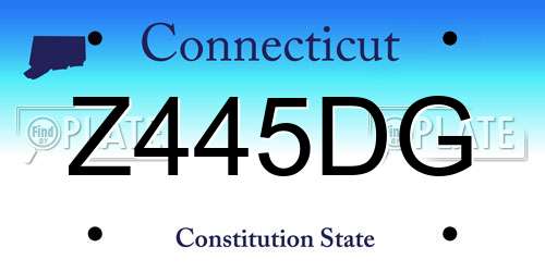 Z445DG Connecticut License Plate