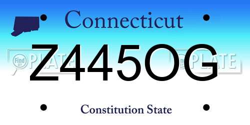 Z445OG Connecticut License Plate