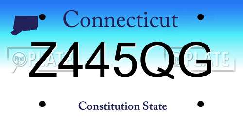 Z445QG Connecticut License Plate