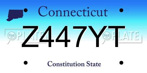 Z447YT Connecticut License Plate
