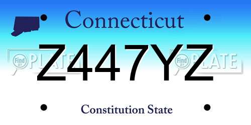 Z447YZ Connecticut License Plate