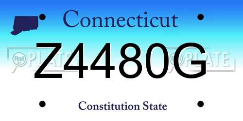 Z4480G Connecticut License Plate