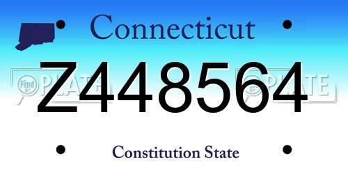 Z448564 Connecticut License Plate