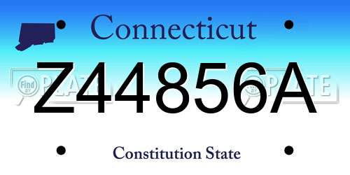 Z44856A Connecticut License Plate