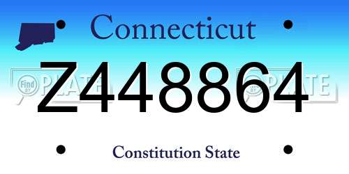 Z448864 Connecticut License Plate