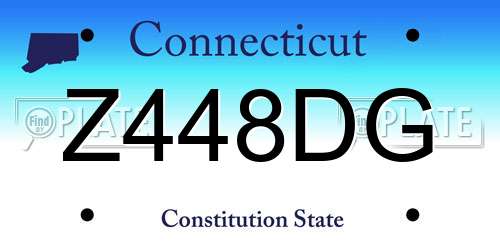 Z448DG Connecticut License Plate