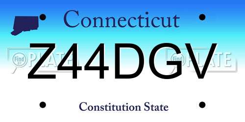 Z44DGV Connecticut License Plate