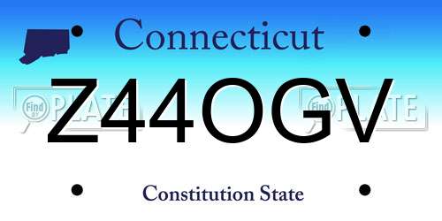 Z44OGV Connecticut License Plate
