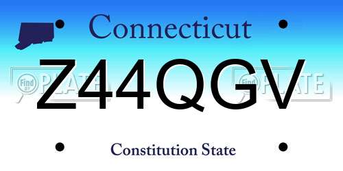 Z44QGV Connecticut License Plate