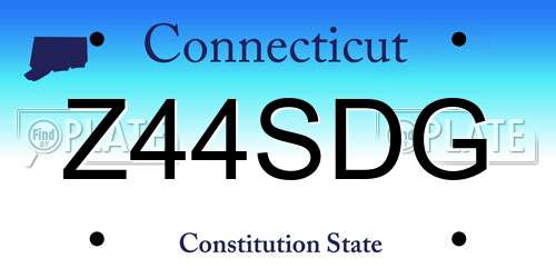 Z44SDG Connecticut License Plate