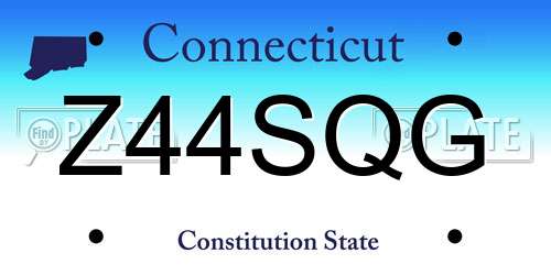 Z44SQG Connecticut License Plate