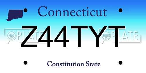 Z44TYT Connecticut License Plate