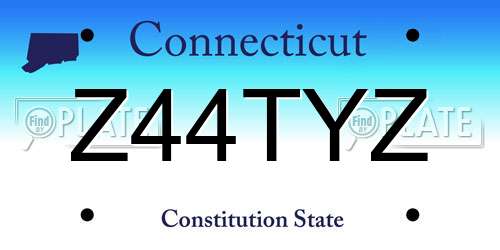 Z44TYZ Connecticut License Plate