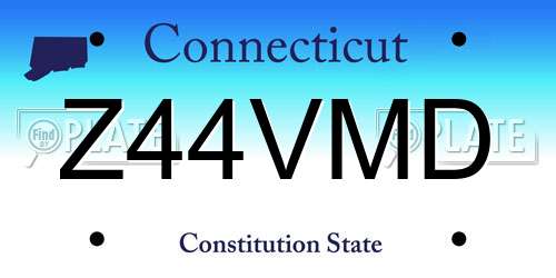 Z44VMD Connecticut License Plate
