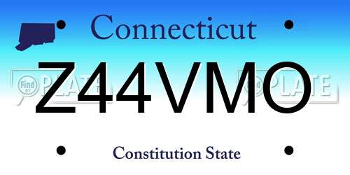 Z44VMO Connecticut License Plate