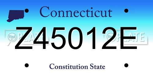 Z45012E Connecticut License Plate