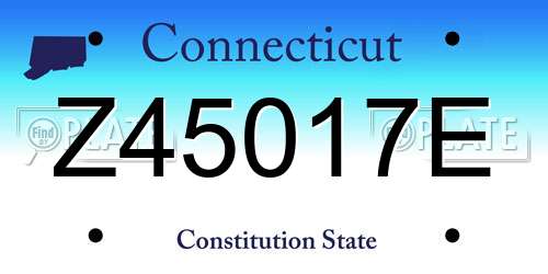 Z45017E Connecticut License Plate