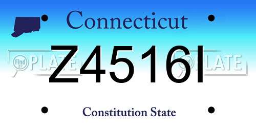 Z4516I Connecticut License Plate