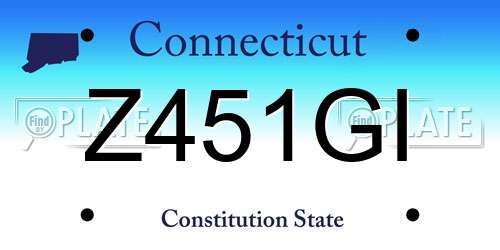 Z451GI Connecticut License Plate