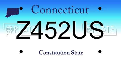 Z452US Connecticut License Plate