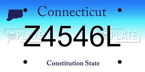 Z4546L Connecticut License Plate