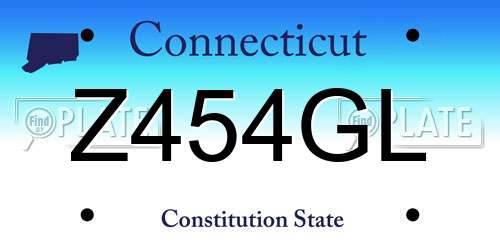 Z454GL Connecticut License Plate
