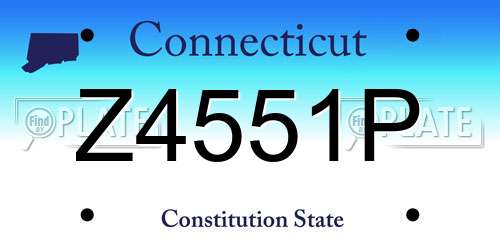 Z4551P Connecticut License Plate
