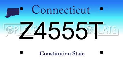 Z4555T Connecticut License Plate