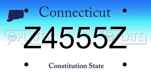 Z4555Z Connecticut License Plate