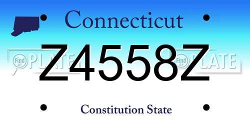 Z4558Z Connecticut License Plate