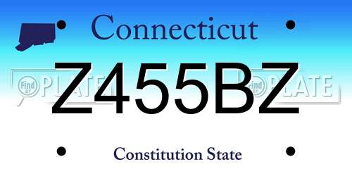 Z455BZ Connecticut License Plate