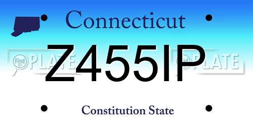 Z455IP Connecticut License Plate