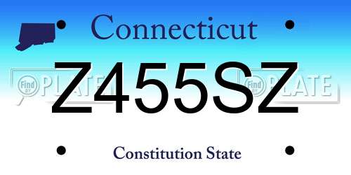 Z455SZ Connecticut License Plate
