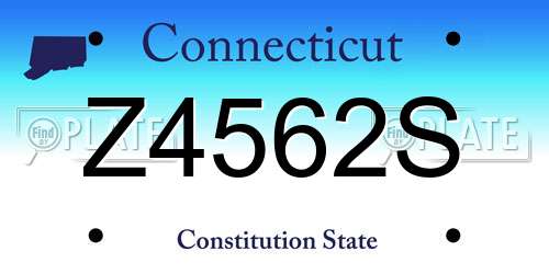 Z4562S Connecticut License Plate