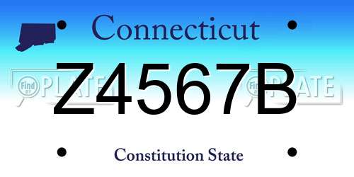 Z4567B Connecticut License Plate