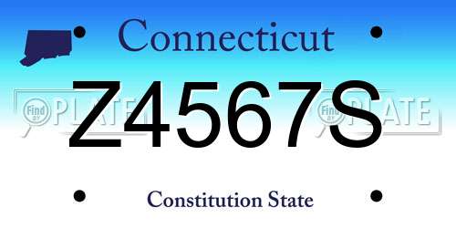 Z4567S Connecticut License Plate
