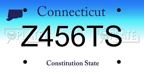 Z456TS Connecticut License Plate