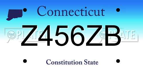 Z456ZB Connecticut License Plate