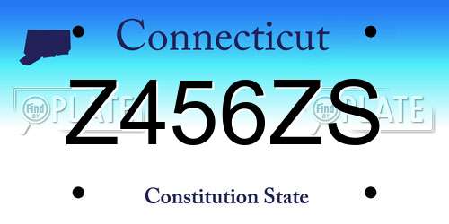 Z456ZS Connecticut License Plate