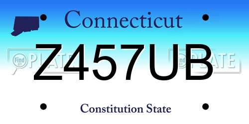 Z457UB Connecticut License Plate