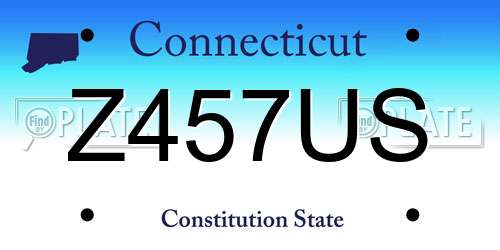 Z457US Connecticut License Plate