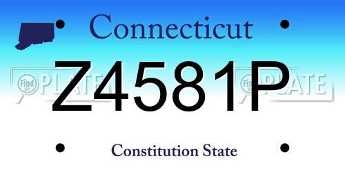 Z4581P Connecticut License Plate