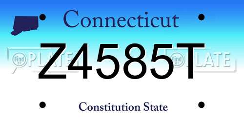 Z4585T Connecticut License Plate