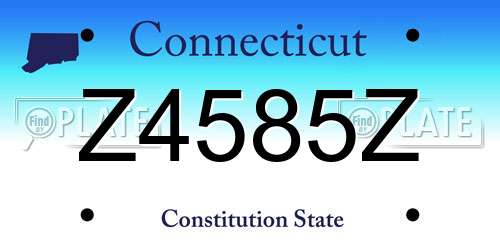 Z4585Z Connecticut License Plate