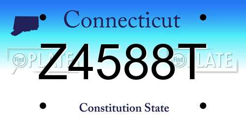 Z4588T Connecticut License Plate