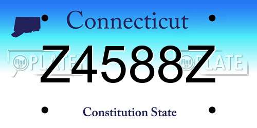 Z4588Z Connecticut License Plate
