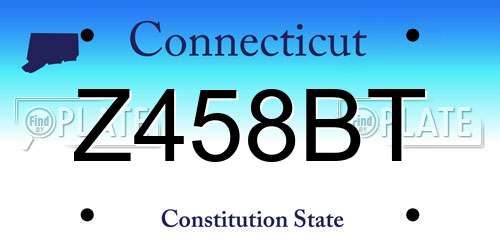 Z458BT Connecticut License Plate