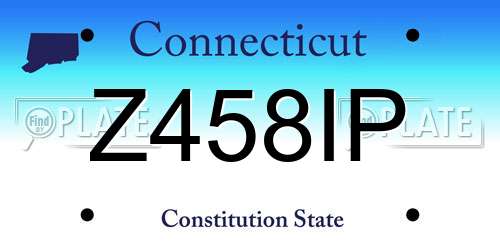 Z458IP Connecticut License Plate