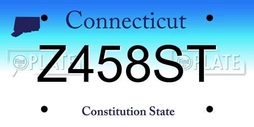 Z458ST Connecticut License Plate